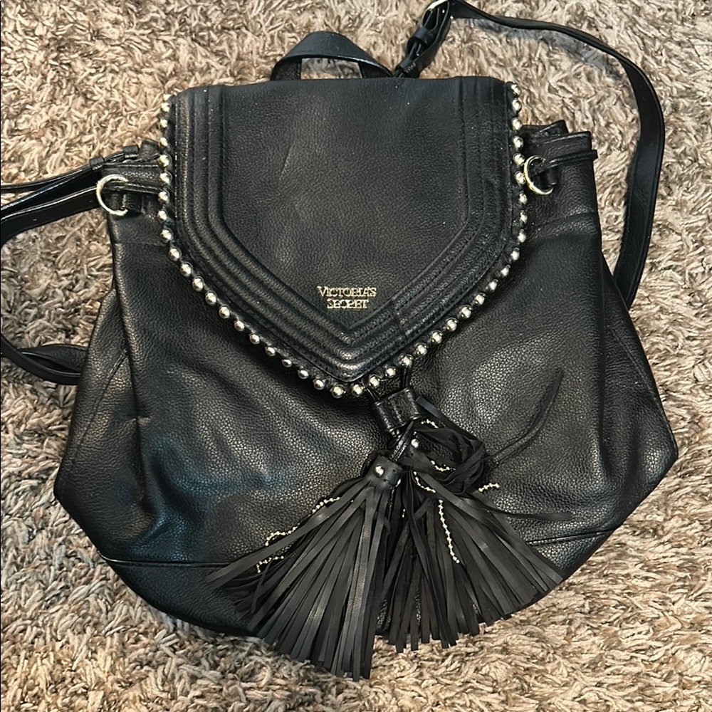 Victoria's Secret Black Backpack with Tassel Details